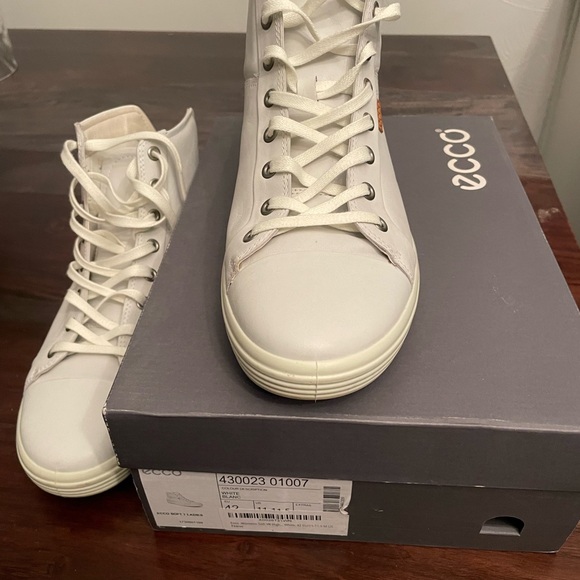 Ecco White Blanc Sneakers Size 11 - Picture 2 of 8